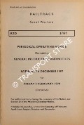 Book cover of Periodical Operating Notice containing General Instructions and Notices, Saturday 6 December 1997 to Friday, 6 February 1998 by Railtrack Great Western